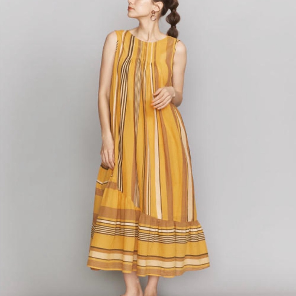 #13 Free People Striped Yellow Sleeveless Maxi Dress